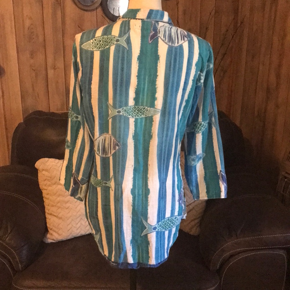 Antica Sartoria Giacomo Cinque Blue White Stripe Pink Floral Beaded Tropical - Picture 4 of 8